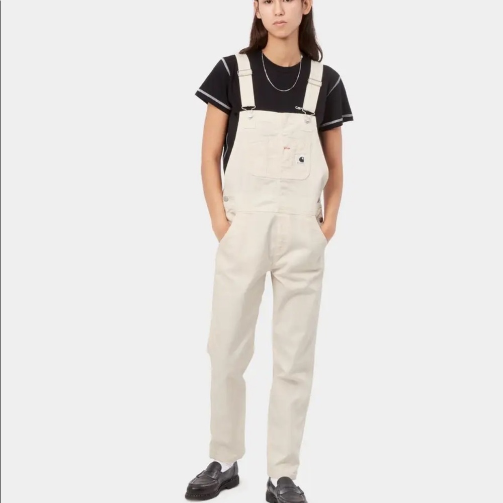 Women’s Carhartt WIP overalls. White, size large. NWT
